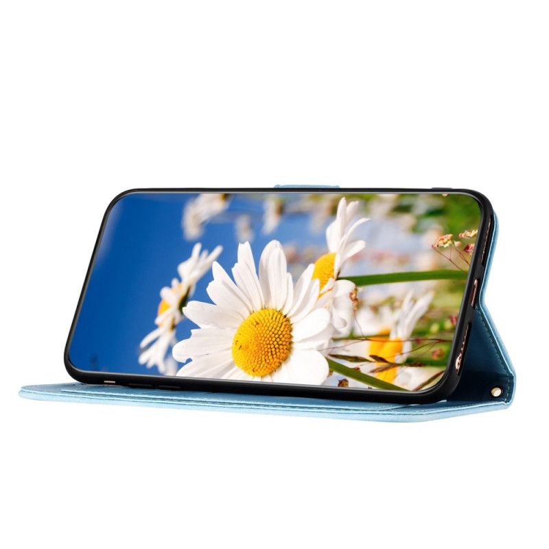 Læder Cover Samsung Galaxy S25 Plus 5g Blomsterdesign Med Rem