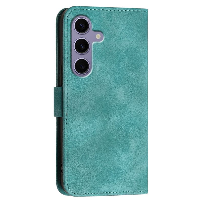 Læder Cover Samsung Galaxy S25 Plus 5g Telefon Etui Geometrisk Rem
