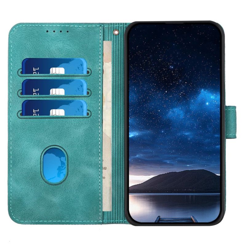 Læder Cover Samsung Galaxy S25 Plus 5g Telefon Etui Geometrisk Rem