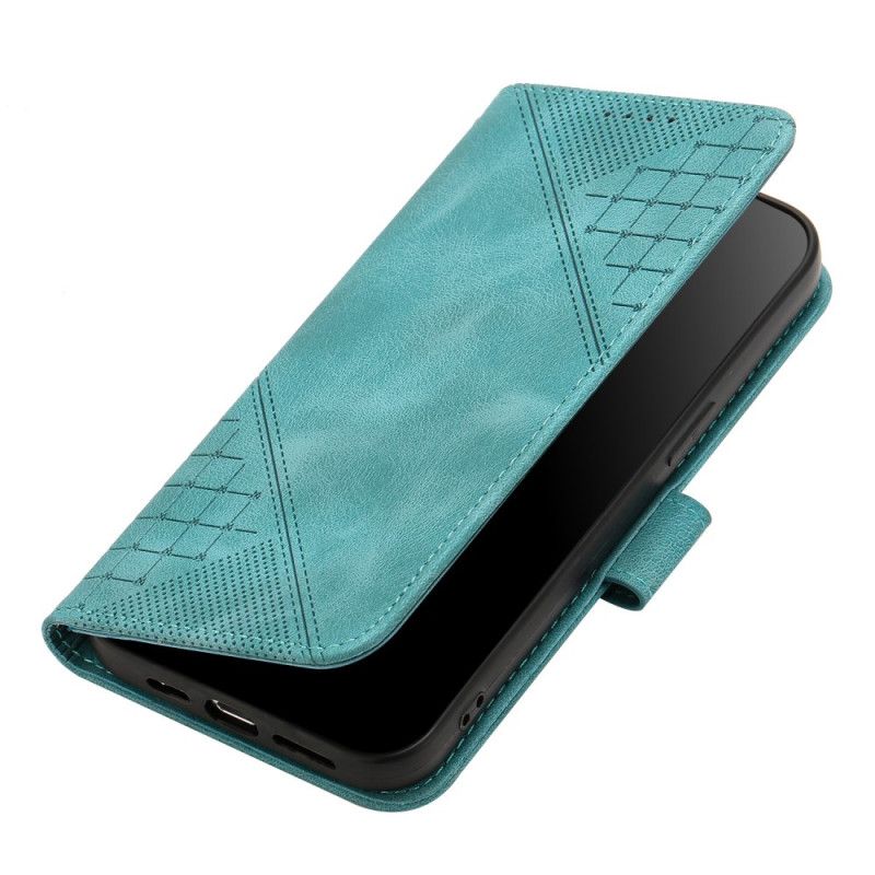 Læder Cover Samsung Galaxy S25 Plus 5g Telefon Etui Geometrisk Rem