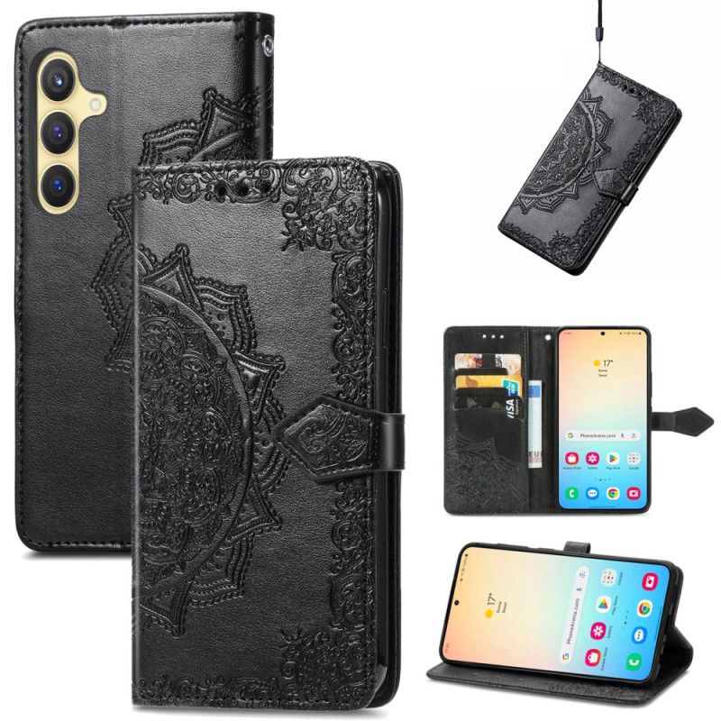 Læder Cover Samsung Galaxy S25 Plus 5g Telefon Etui Mandala-barok