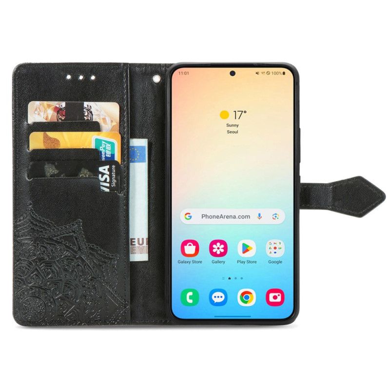 Læder Cover Samsung Galaxy S25 Plus 5g Telefon Etui Mandala-barok