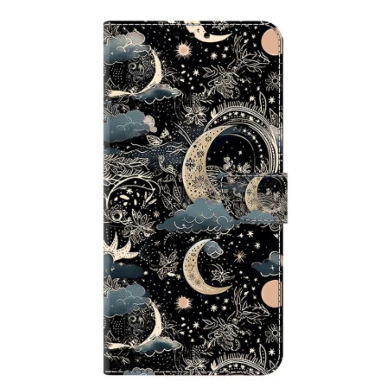 Læder Cover Samsung Galaxy S25 Plus 5g Telefon Etui Månemønster