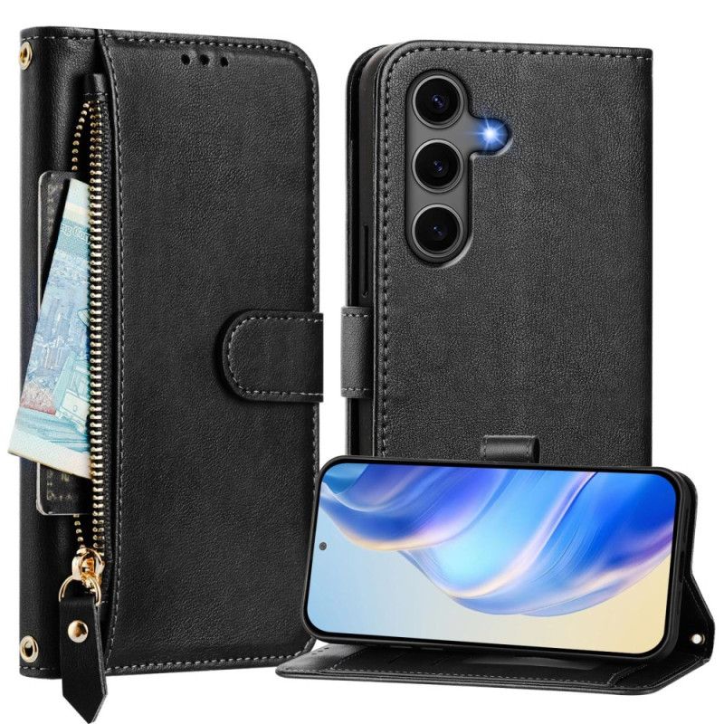 Læder Cover Samsung Galaxy S25 Plus 5g Telefon Etui Pung Med Rem