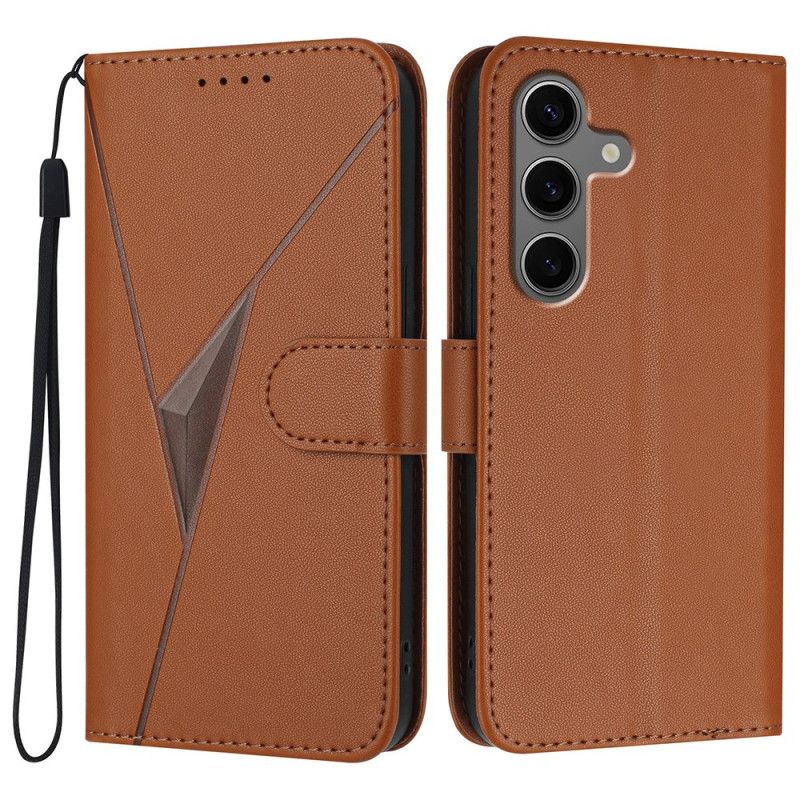Læder Cover Samsung Galaxy S25 Plus 5g Trekantet Mønster