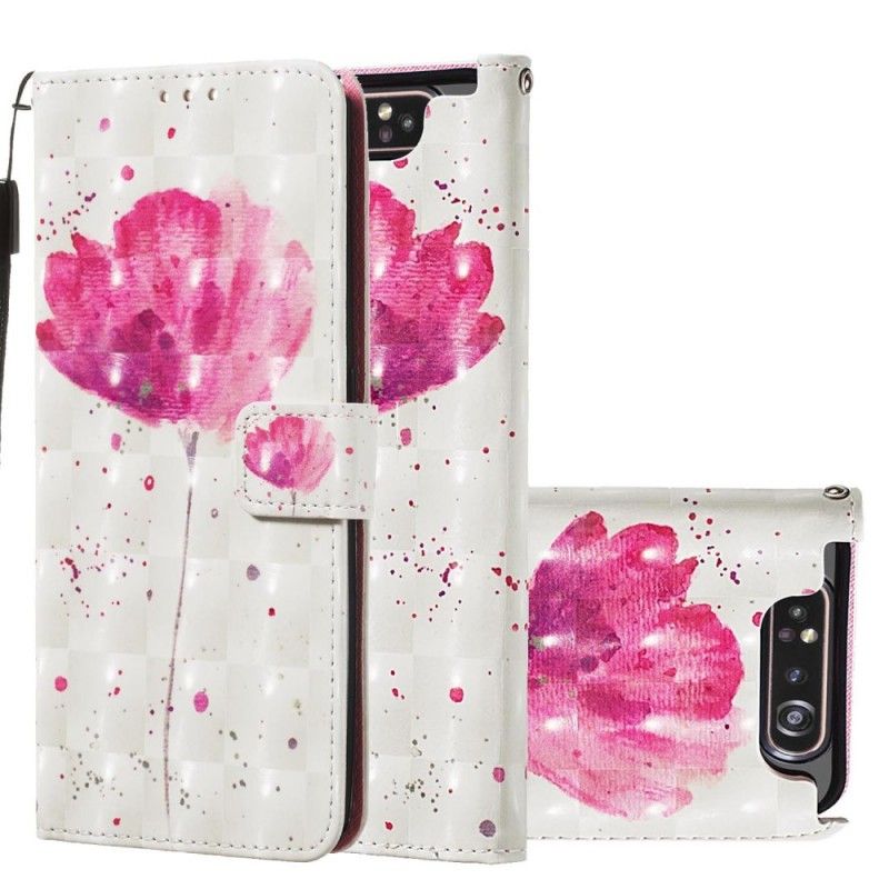 Flip Cover Samsung Galaxy A80 / A90 Mobilcover Akvarelvalmue