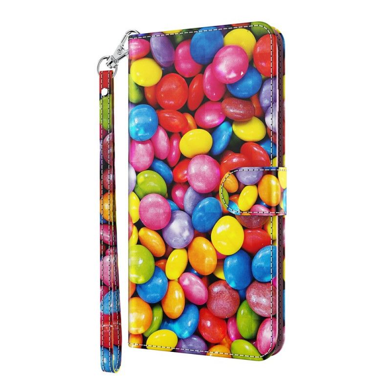 Flip Cover Læder Samsung Galaxy S21 Plus 5G Lys Spot Strip-Slik