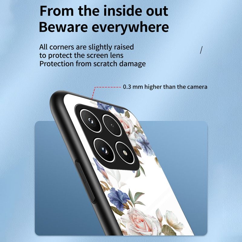 Cover Xiaomi 17 Blomstermønster I Hærdet Glas