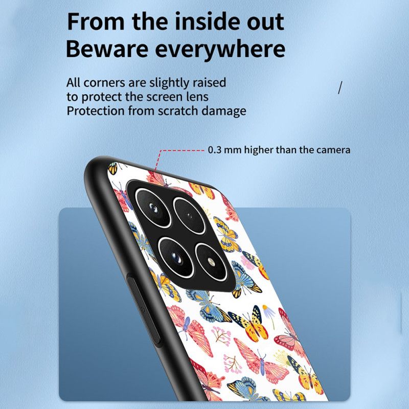 Cover Xiaomi 17 Sommerfuglemønster I Hærdet Glas