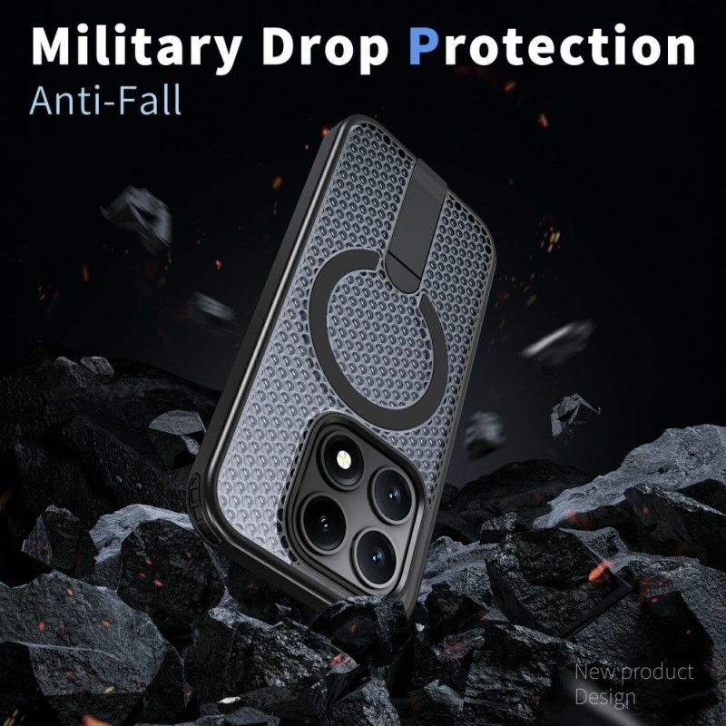 Cover Xiaomi 17 Telefon Etui Magnetisk Gittertekstur Med Støtteben