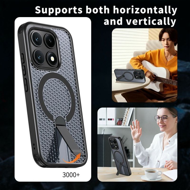 Cover Xiaomi 17 Telefon Etui Magnetisk Gittertekstur Med Støtteben