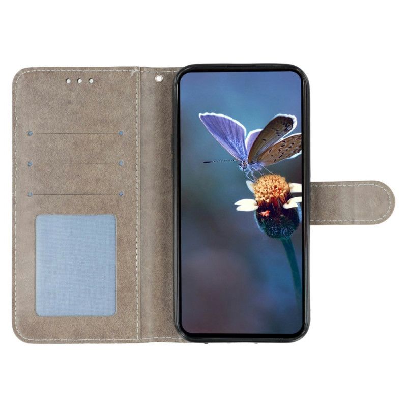 Flip Cover Til Xiaomi 17 Blomsterblondermønster