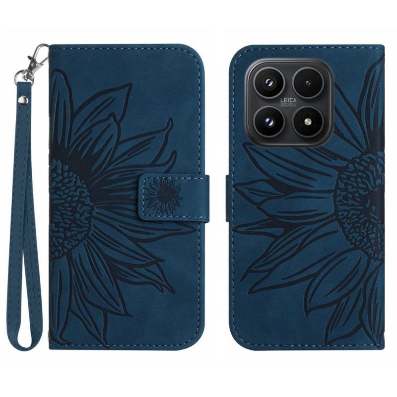 Flip Cover Til Xiaomi 17 Solsikkeprint Med Rem