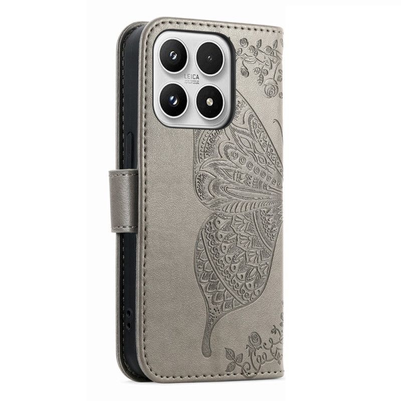 Flip Cover Xiaomi 17 3d-sommerfugl Og Rhinsten