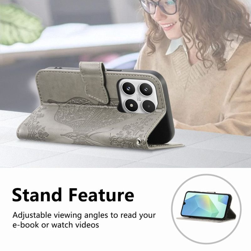 Flip Cover Xiaomi 17 3d-sommerfugl Og Rhinsten