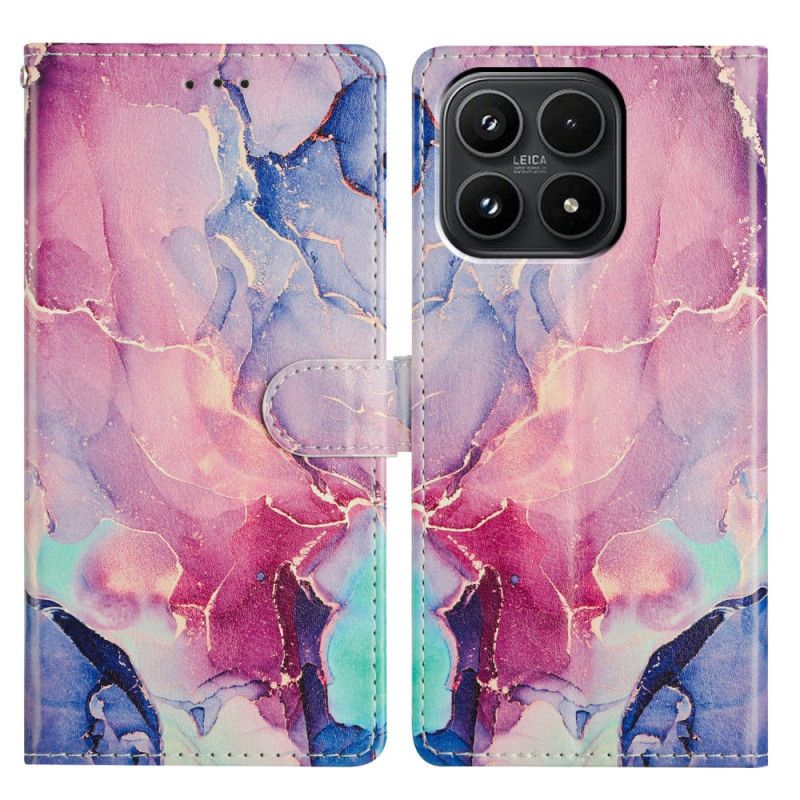 Flip Cover Xiaomi 17 Grøn Og Lyserød Marmor