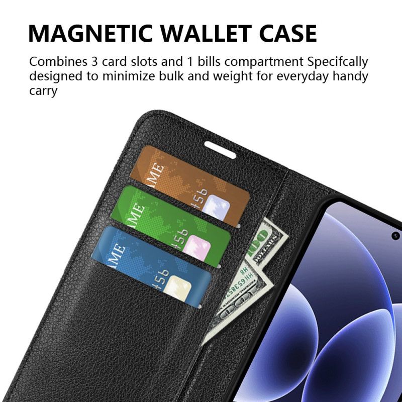 Flip Cover Xiaomi 17 Klassisk Litchi-kunstlæder