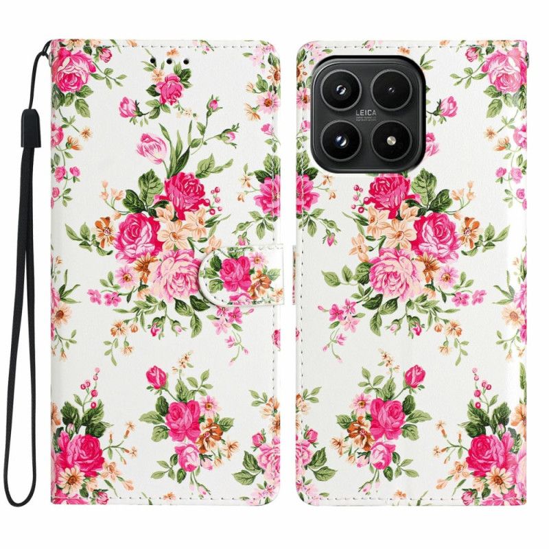 Flip Cover Xiaomi 17 Lyserødt Blomstermønster