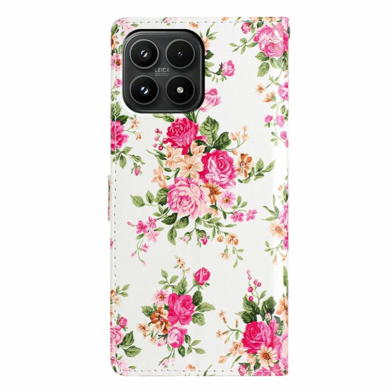 Flip Cover Xiaomi 17 Lyserødt Blomstermønster