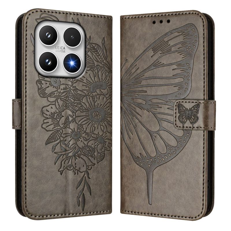 Flip Cover Xiaomi 17 Sommerfugledesign Med Rem