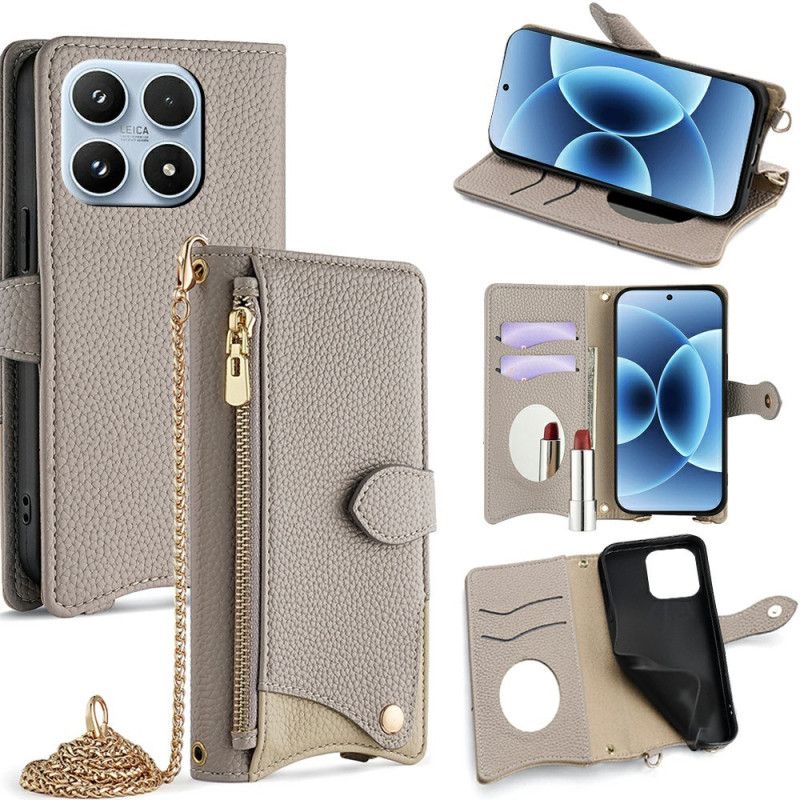 Læder Cover Xiaomi 17 Skulderrem Med Spejl Og Kæde