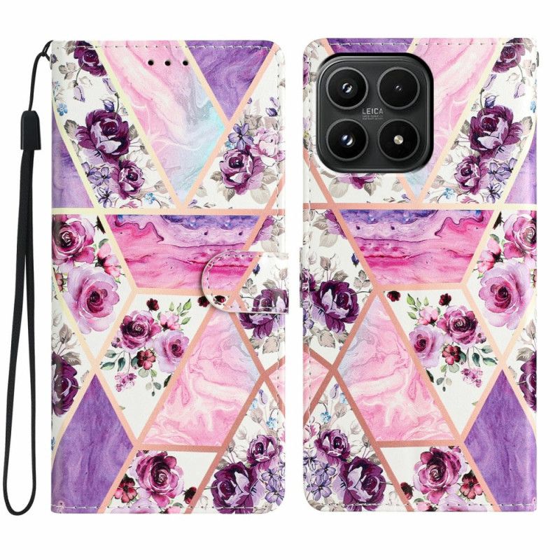 Læder Cover Xiaomi 17 Telefon Etui Lilla Blomstermønster