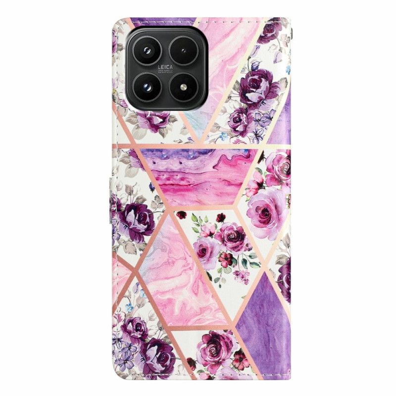 Læder Cover Xiaomi 17 Telefon Etui Lilla Blomstermønster