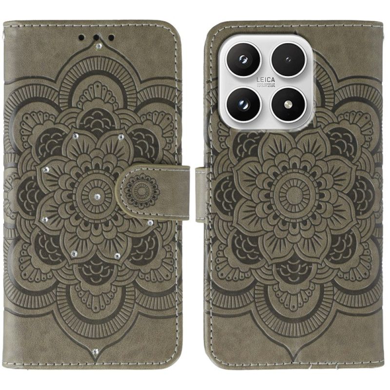 Læder Cover Xiaomi 17 Telefon Etui Mandala- Og Rhinstensmønster