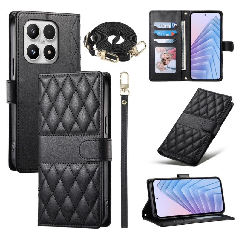 Læder Cover Xiaomi 17 Telefon Etui Quiltet Med Stropper