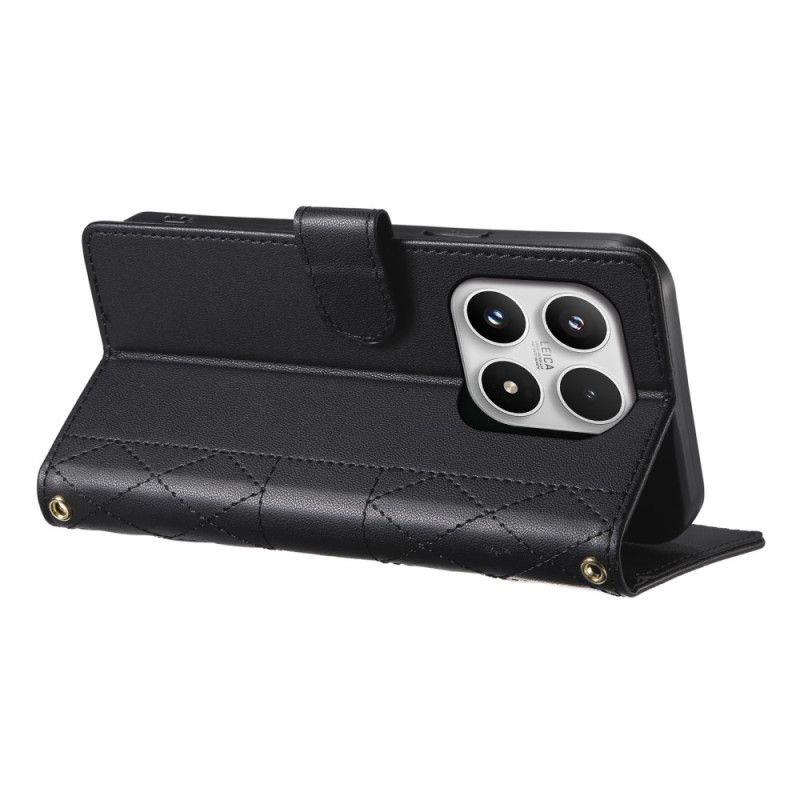 Læder Cover Xiaomi 17 Telefon Etui Quiltet Med Stropper