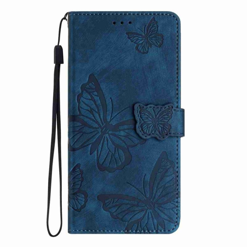 Læder Cover Xiaomi 17 Telefon Etui Ruskind Med Sommerfugleeffekt