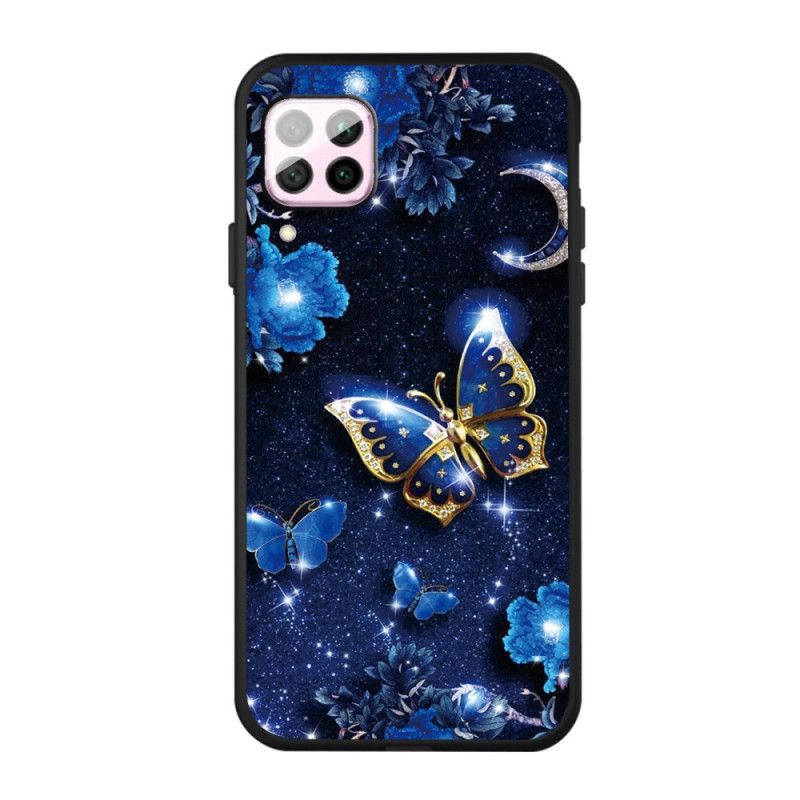 Cover for Huawei P40 Lite Gylden Sommerfugl