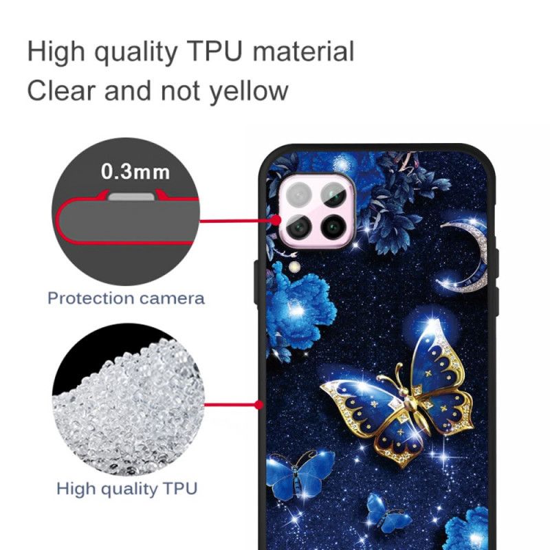 Cover for Huawei P40 Lite Gylden Sommerfugl