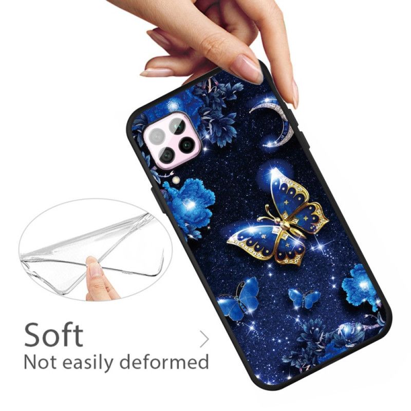 Cover for Huawei P40 Lite Gylden Sommerfugl