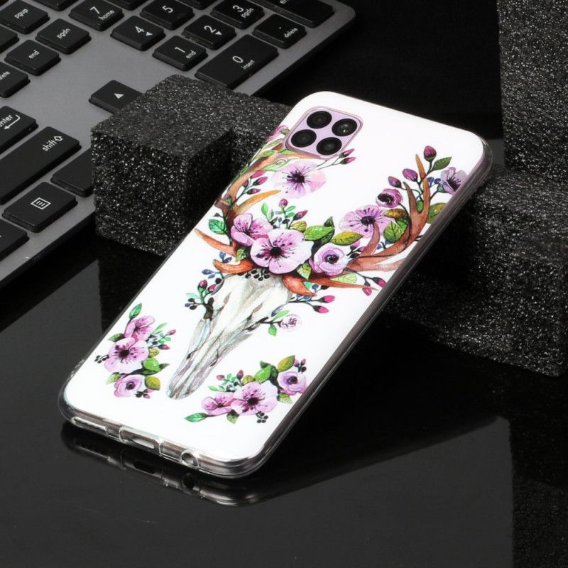 Cover Huawei P40 Lite Fluorescerende Blomstret Elg Original