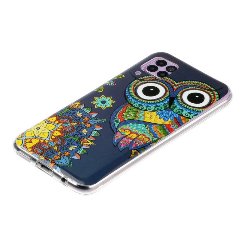 Cover Huawei P40 Lite Fluorescerende Mandala Ugle