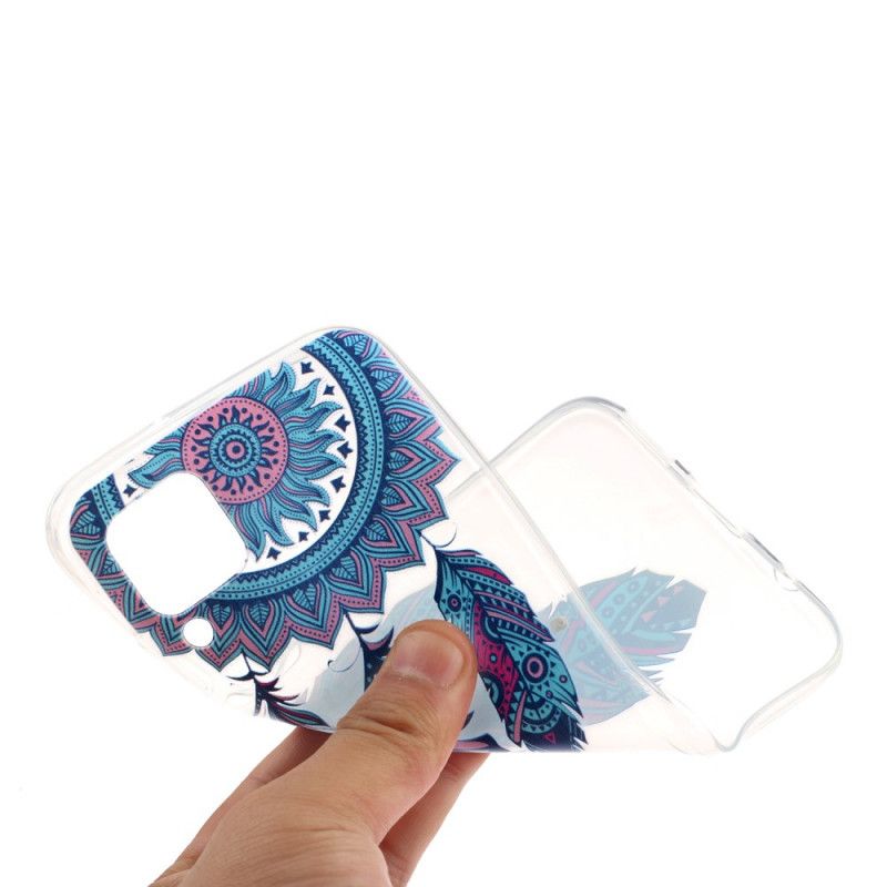 Cover Huawei P40 Lite Gennemsigtig Fangst Drømmer Blå Fjer Original