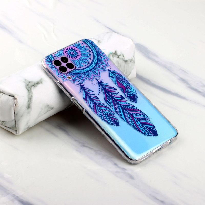 Cover Huawei P40 Lite Gennemsigtig Fangst Drømmer Blå Fjer Original