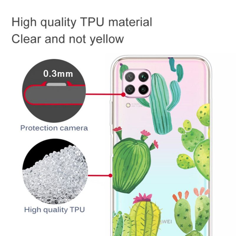 Cover Huawei P40 Lite Mobilcover Akvarelkaktus