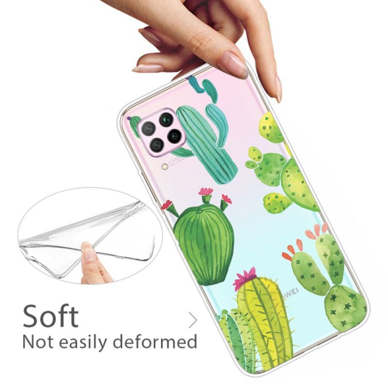 Cover Huawei P40 Lite Mobilcover Akvarelkaktus