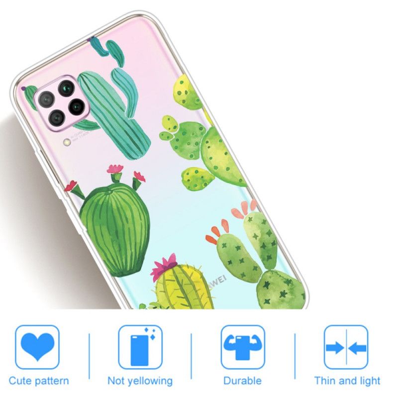 Cover Huawei P40 Lite Mobilcover Akvarelkaktus