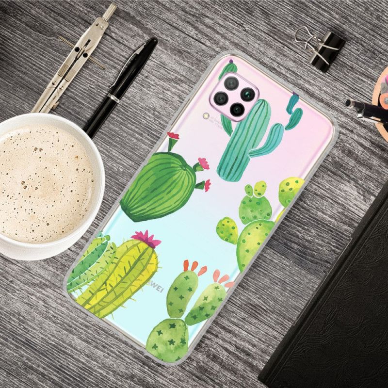 Cover Huawei P40 Lite Mobilcover Akvarelkaktus