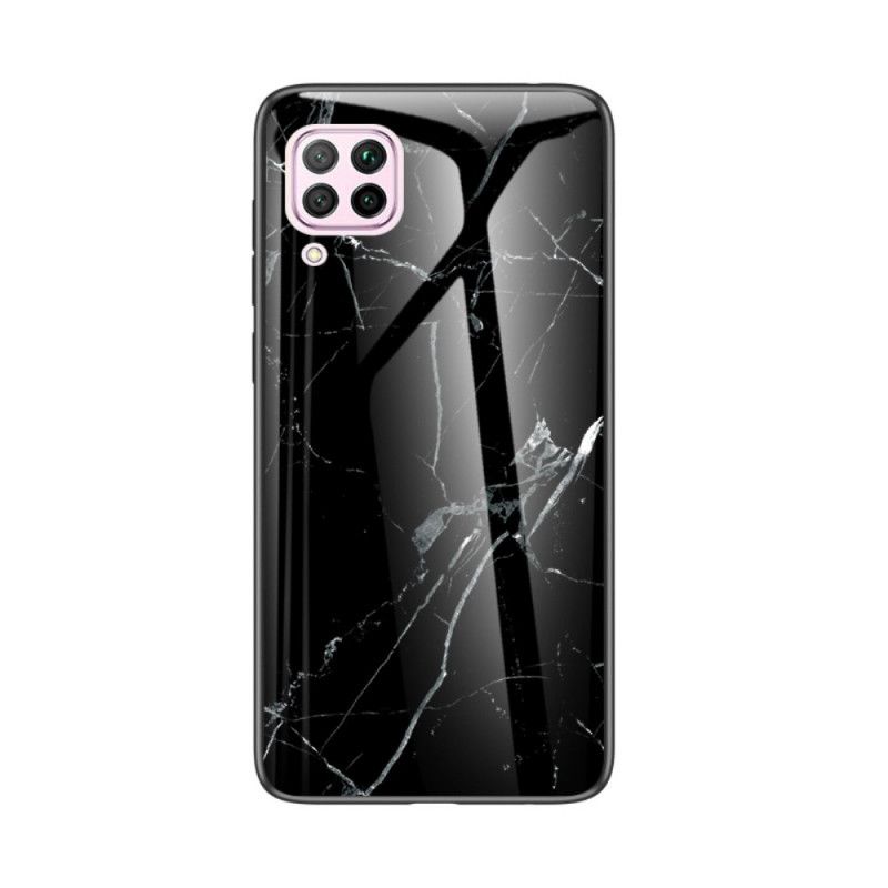 Cover Huawei P40 Lite Sort Premumfarver I Hærdet Glas Beskyttelse