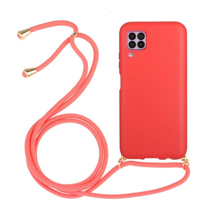 Cover Huawei P40 Lite Sort Silikone Med Farvet Ledning Original
