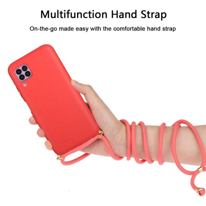 Cover Huawei P40 Lite Sort Silikone Med Farvet Ledning Original