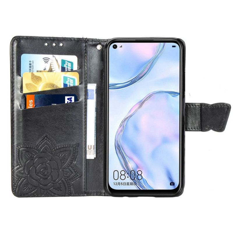 Flip Cover Huawei P40 Lite Lyseblå Mobilcover Halve Sommerfugle