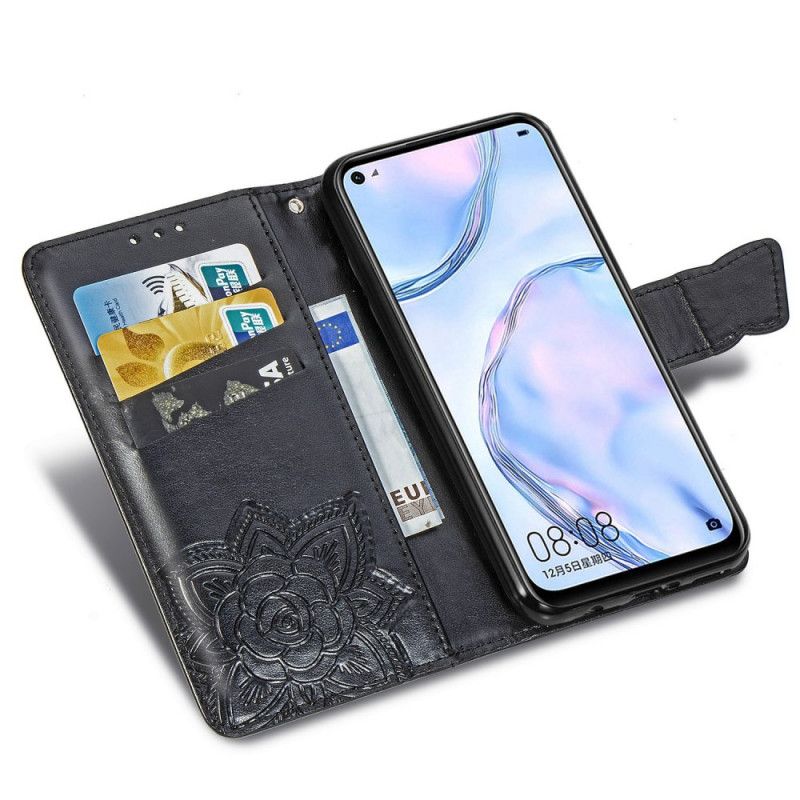 Flip Cover Huawei P40 Lite Lyseblå Mobilcover Halve Sommerfugle