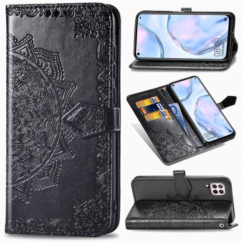 Flip Cover Huawei P40 Lite Sort Mandala Fra Middelalderen