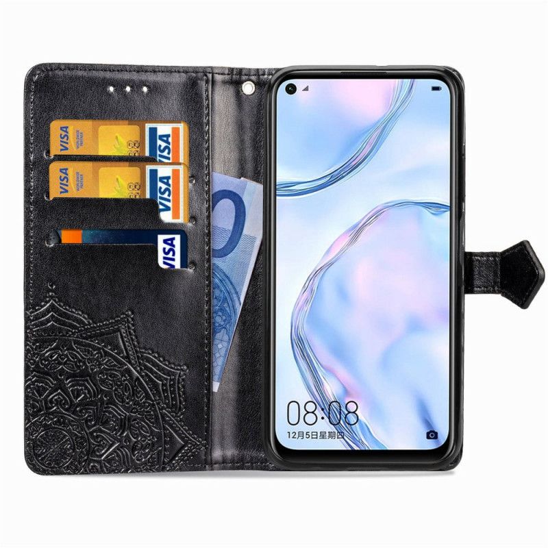 Flip Cover Huawei P40 Lite Sort Mandala Fra Middelalderen