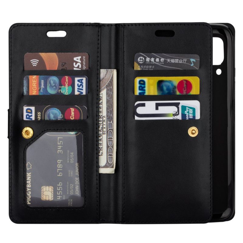 Flip Cover Huawei P40 Lite Sort Møntpung Med Snor